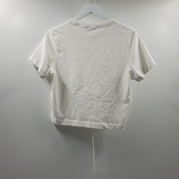 T Alexander Wang Cotton Silk Ruche Crop Top White - Picture 4 of 7